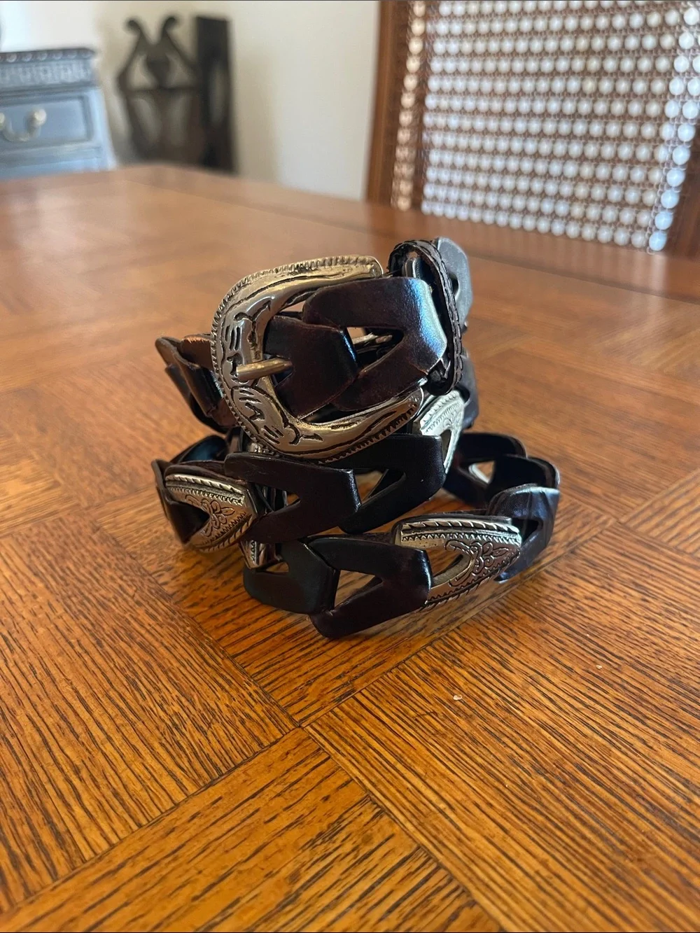 vintage Capezio Western leather boho southwestern belt M/L